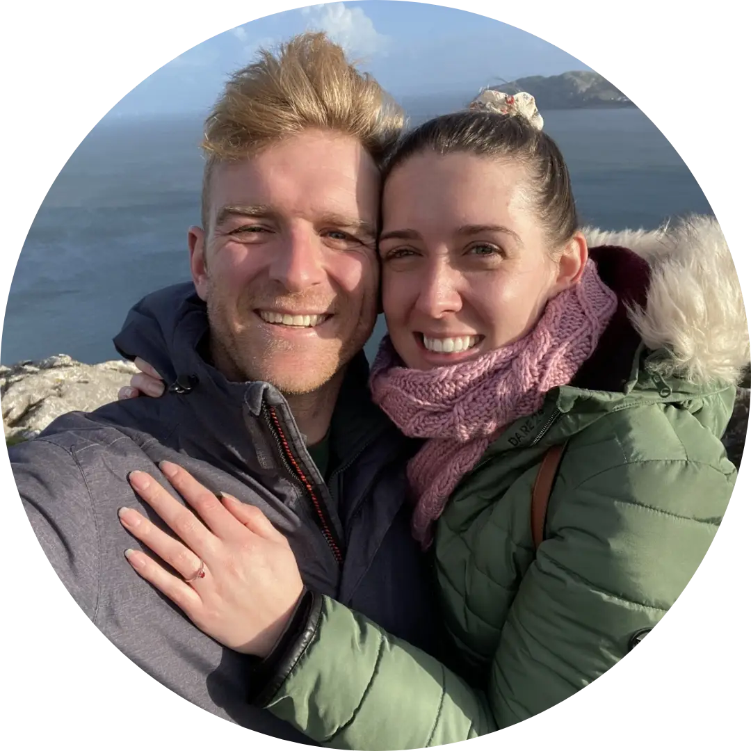 Vicky a patient of The Clatterbridge Cancer Centre Wirral with her fiancé